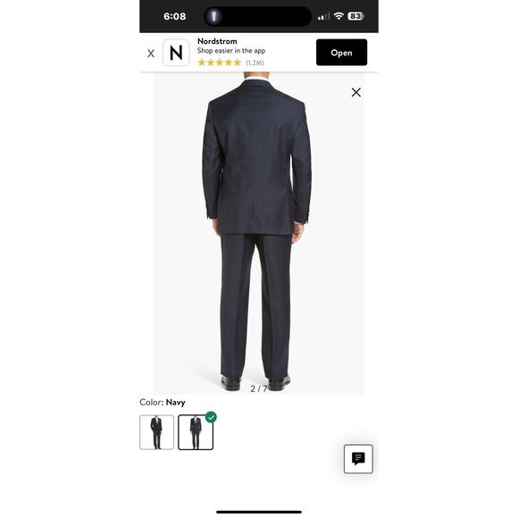 Peter Millar SB Flynn Wool Dress Pants Mens 44x50 in Dark Navy Slim And Jacket - Picture 3 of 11